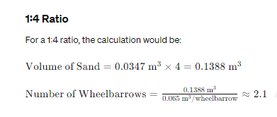 How Many Wheelbarrows of Sand to a Bag of Cement